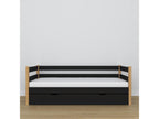 Wooden daybed - with drawer N01 Black / Natural Oak 80x200