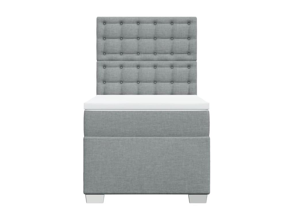 Meubiana bed base with light grey mattress 100x200cm fabric