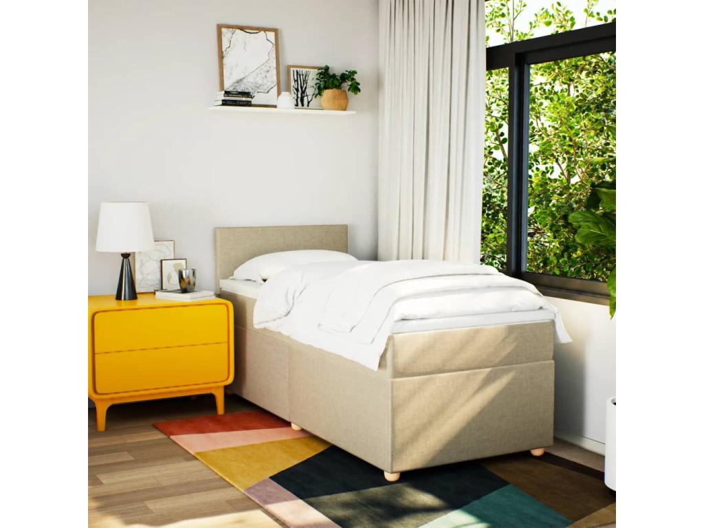 Laviecasa bed base and mattress, Cream, 90x190 cm, Fabric PNQM32517