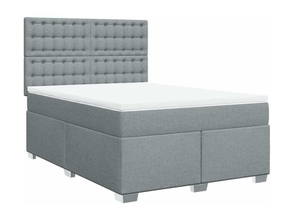 Meubiana bed base with light grey mattress 140x200cm Fabric