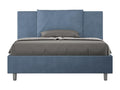 Double bed with upholstered slatted base 140x190 blue microfiber Laviecasa HHDT63521