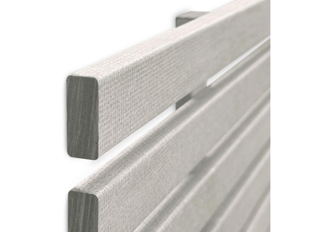 Meubiana Recycled Wood Headboard, Japanese Style, with Legs, 135x115cm, Fits 135cm Beds - Tribal Grey