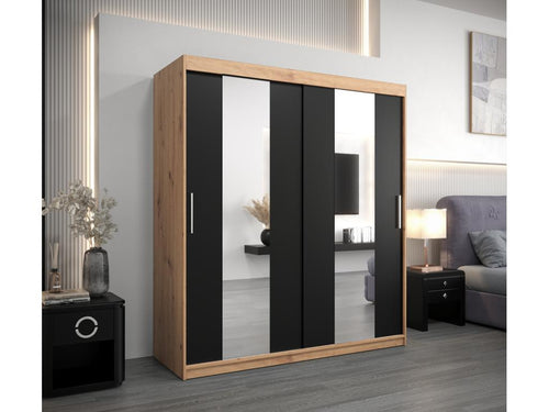 Laviecasa Sliding Door Wardrobe 200/180/62 2 Doors Laviecasa/Black CMEW93700