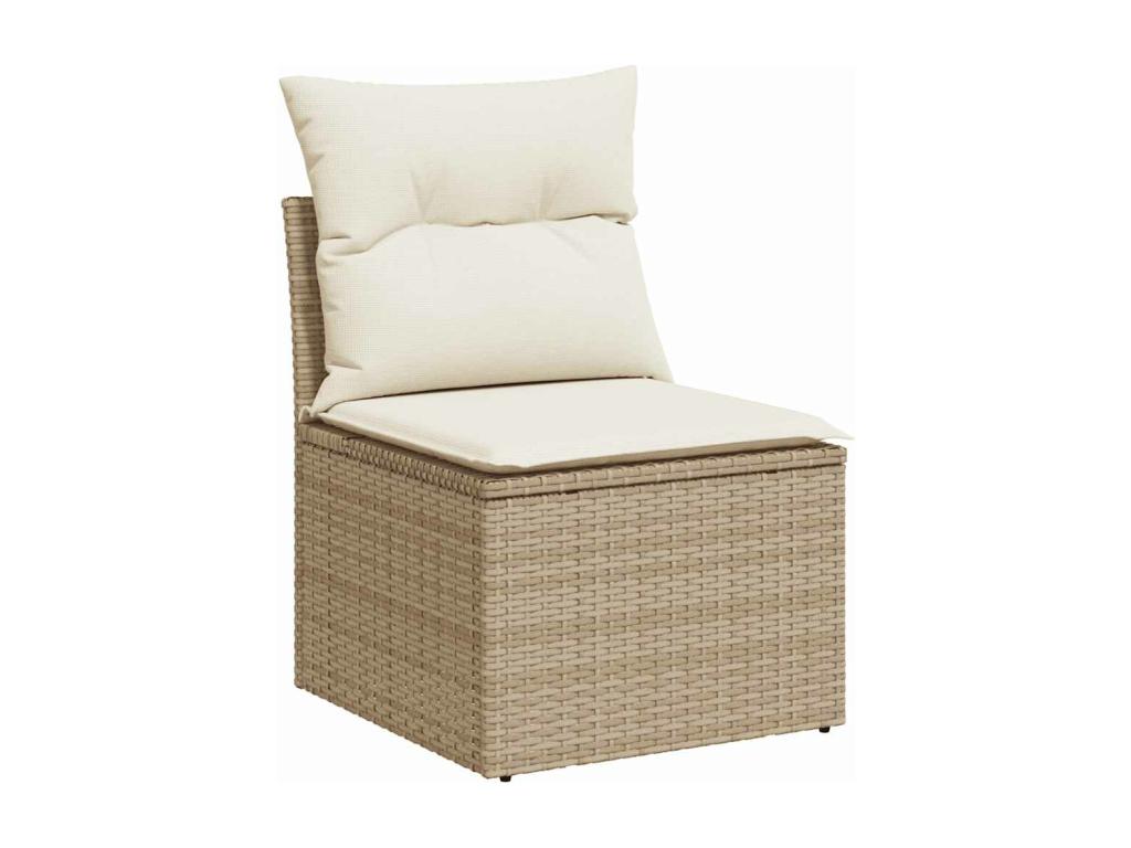Laviecasa BRMP32272 9-piece beige resin wicker garden furniture set with cushions