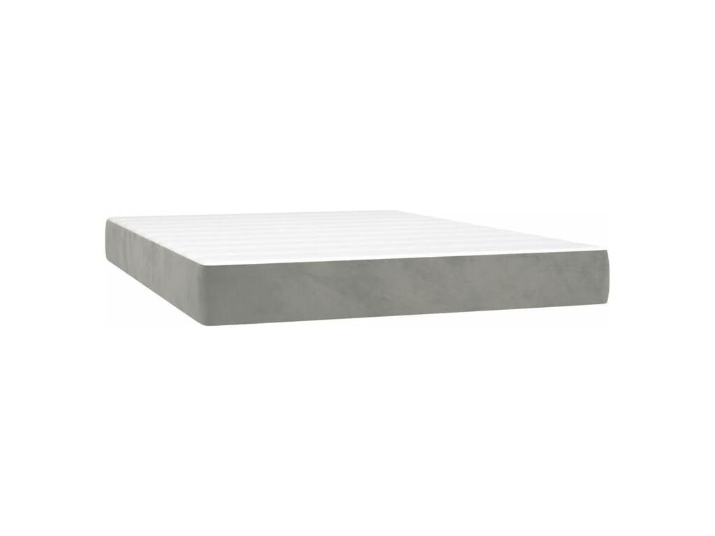 Laviecasa bed base and mattress, light grey, 140x200 cm, velvet, BMRW85320