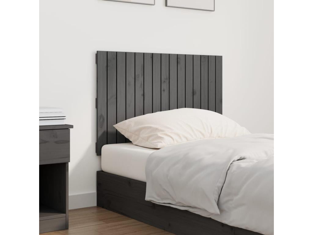Wall-mounted headboard, grey, 95.5x3x60 cm, solid pine wood