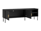 TV stand with 2 doors and 2 shelves - Black and gold - Laviecasa VUKX89482