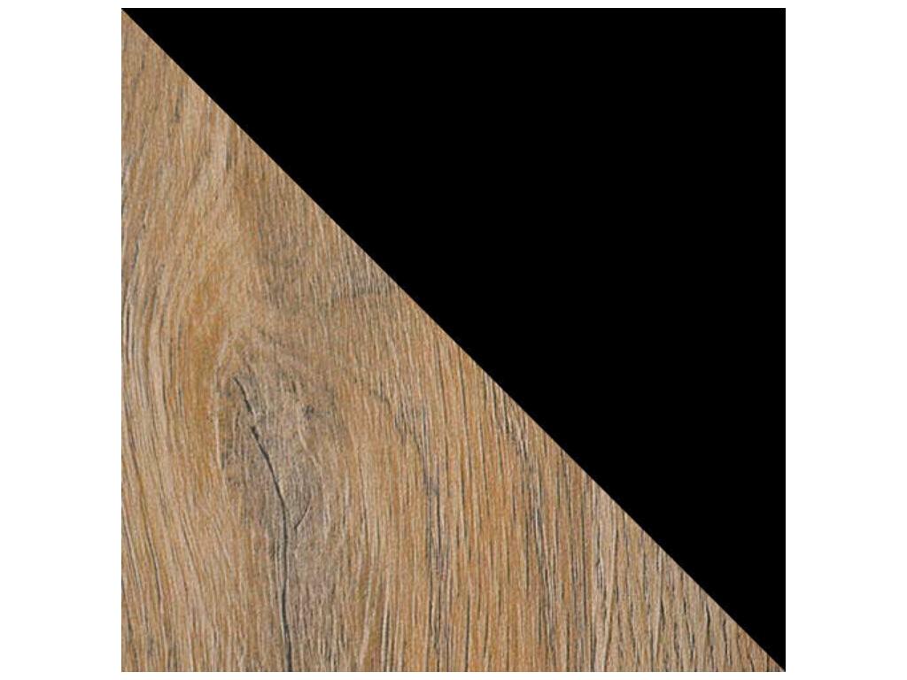 Victorville 130 Black Table - Grandson's Oak 75x80x140cm Extension Laminate Wood