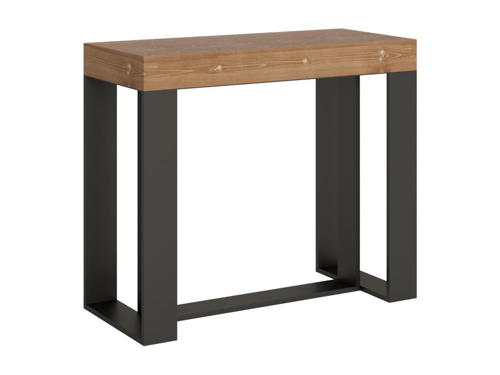 Extendable Console Table 90x40/190 cm Laviecasa Small Stained Fir with Anthracite Frame DFFS22581