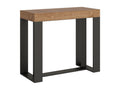 Extendable Console Table 90x40/190 cm Laviecasa Small Stained Fir with Anthracite Frame DFFS22581