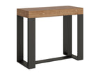 Extendable Console Table 90x40/190 cm Laviecasa Small Stained Fir with Anthracite Frame DFFS22581