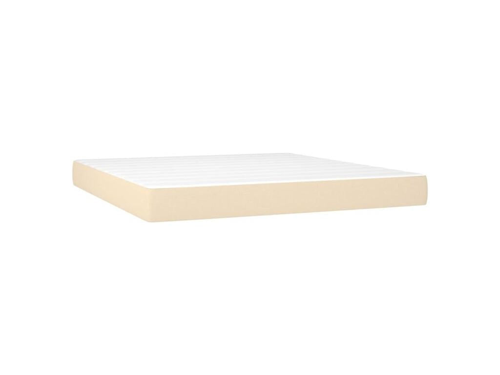 Meubiana bed base and mattress with LED lighting, Cream 180x200 Fabric