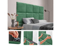 Meubiana Self-adhesive acoustic wall panels, eco-friendly wool, absorbent, shock-absorbing, bed decoration, green, 60x60cm