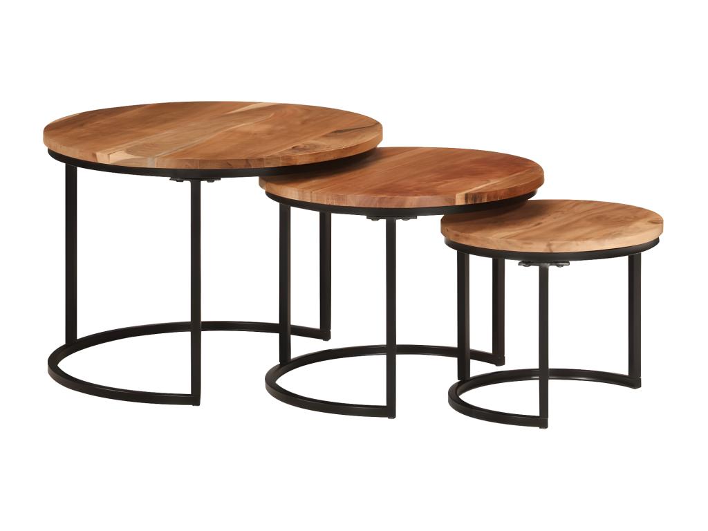 Laviecasa 3-piece solid wood nesting tables ISWO19760