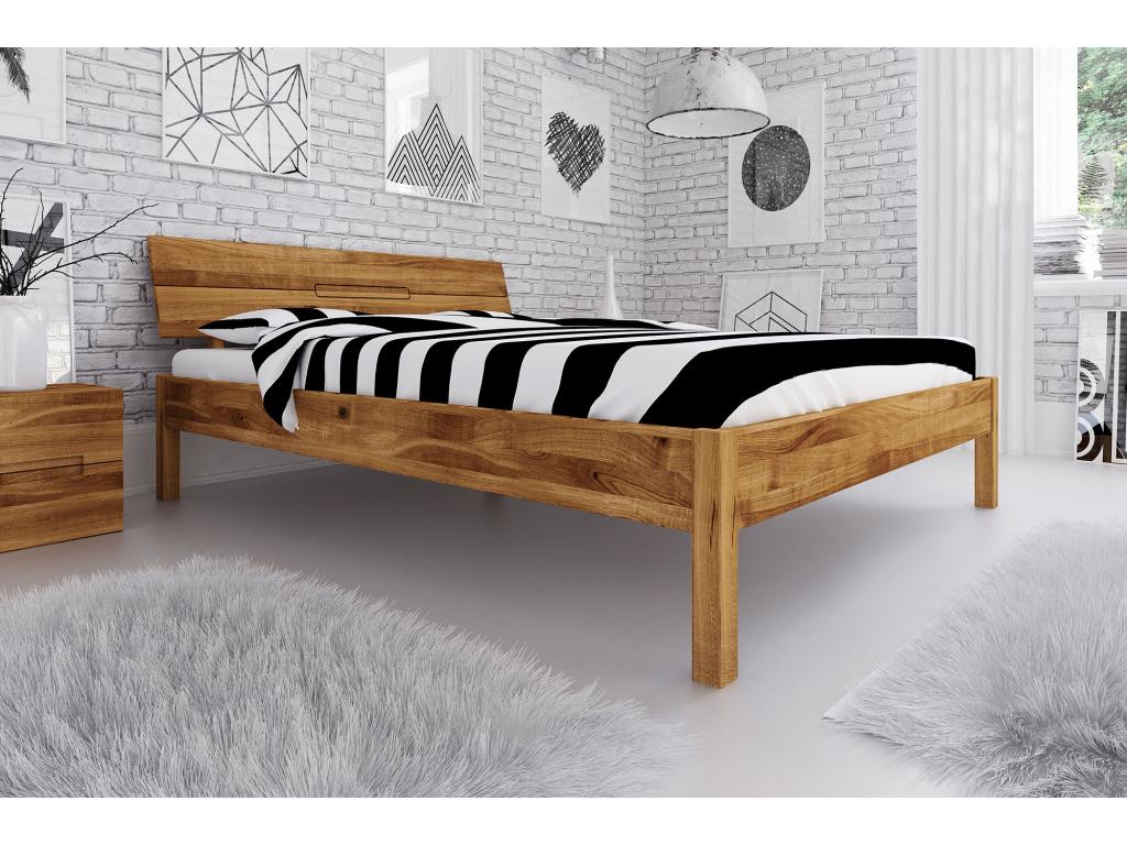 VENTO - Bed with headboard in natural oiled wild oak wood 180x200 LTHO39657