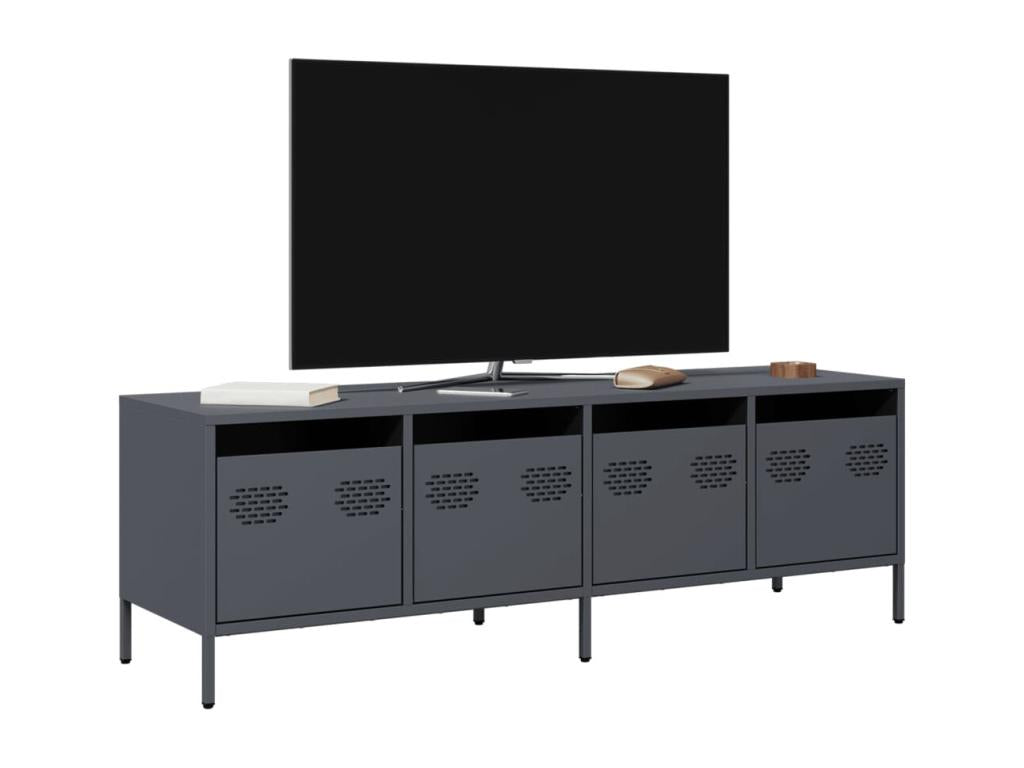 Anthracite TV stand, 135x39x43.5 cm, cold-rolled steel