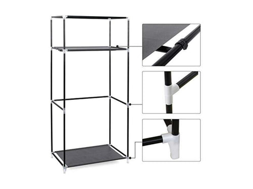 Fabric wardrobe, grey fabric, 75x45x160 cm, 12 0002357