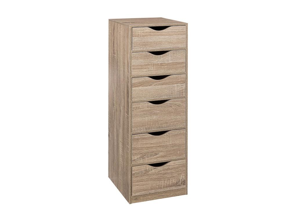 6-Drawer 100cm Natural Office Pedestal RCMM10206