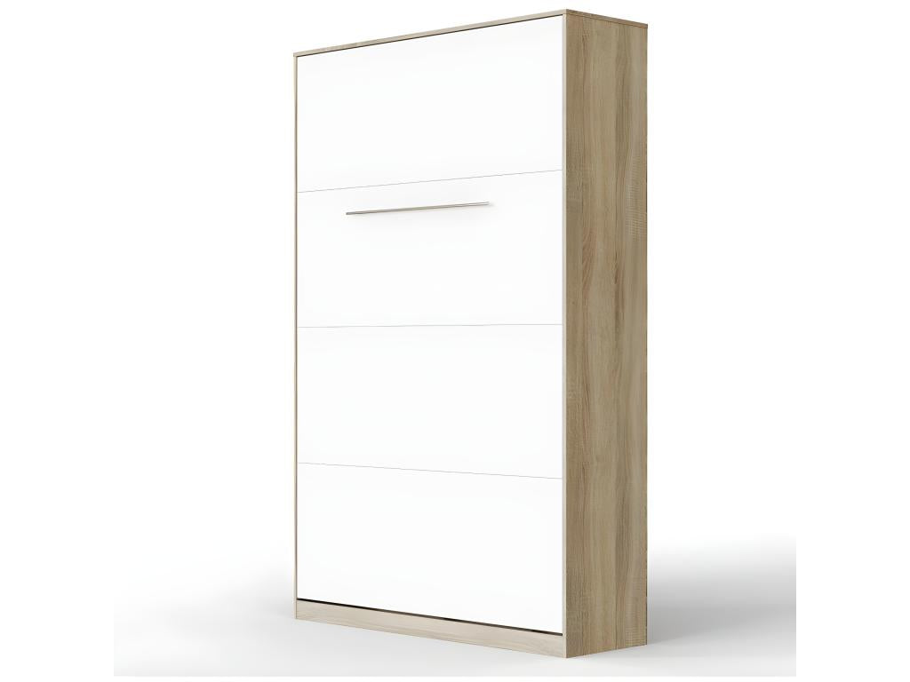 Wall-Mounted Murphy Bed 120x200cm Vertical Folding Bed Wall Bed Laviecasaérieur Oak Laviecasa/White OAJP14874