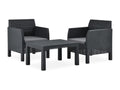 3-piece garden furniture set with PP cushions, rattan, anthracite QJKX33181