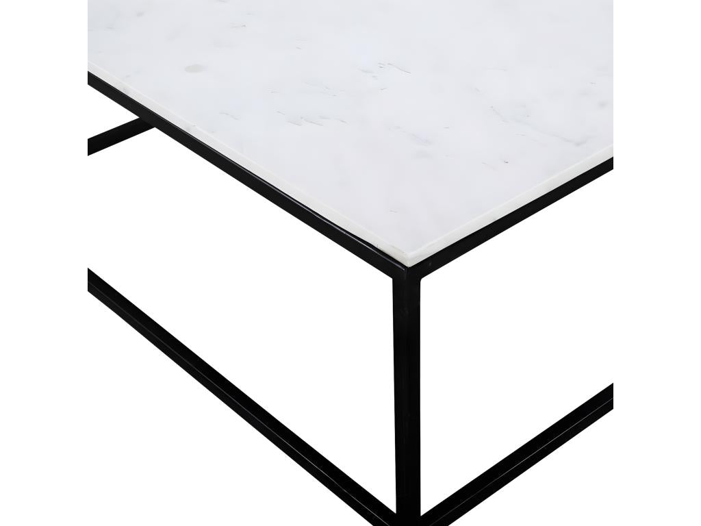 Laviecasa - Square coffee table in white marble and metal 100x100cm - White DHBG39238