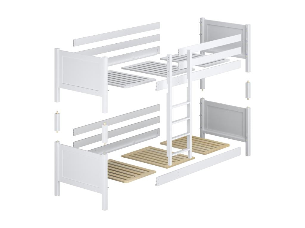 Wooden bunk bed - with drawer N02 Grey 120x200 JFBB29941