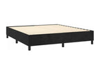 Upholstered bed base with mattress, black, 180x200 cm, velvet, NKIT21694