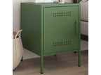 Olive green bedside table, 36x39x50.5 cm, steel