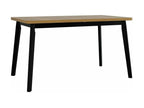 Victorville 130 Black Table - Grandson's Oak 75x80x140cm Extension Laminate Wood