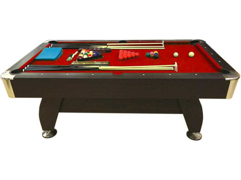 7-Foot Pool Table Complete with Accessories – Iron Red