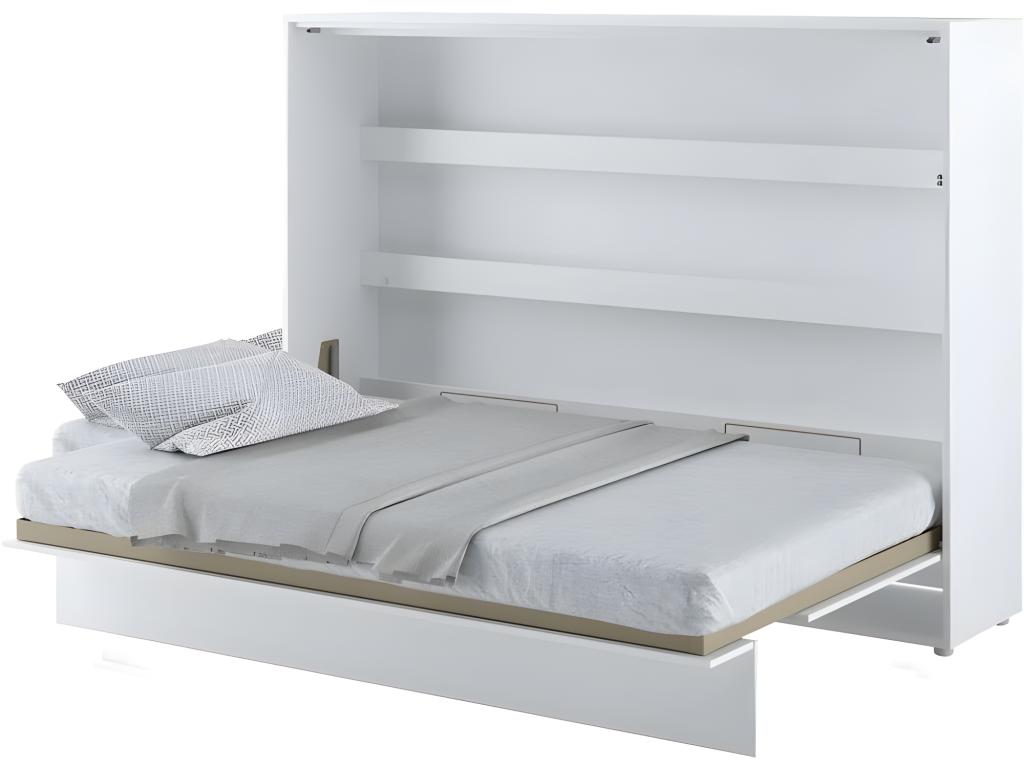 Laviecasa Horizontal Wall Bed 140x200 cm Matte White Folding Bed Wall Bed Consus ZOFF44394