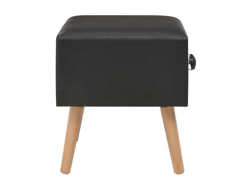 Black bedside table, 40x35x40 cm, faux leather
