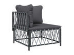 8-piece garden furniture set with cushions, anthracite steel QJHE48362