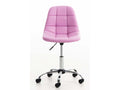 Office chair - Faux leather / Chrome metal - Pink - Meubiana