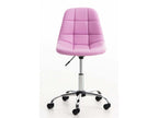 Office chair - Faux leather / Chrome metal - Pink - Meubiana