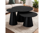 Meubiana Coffee Table - Round - MDF and Wood - Black
