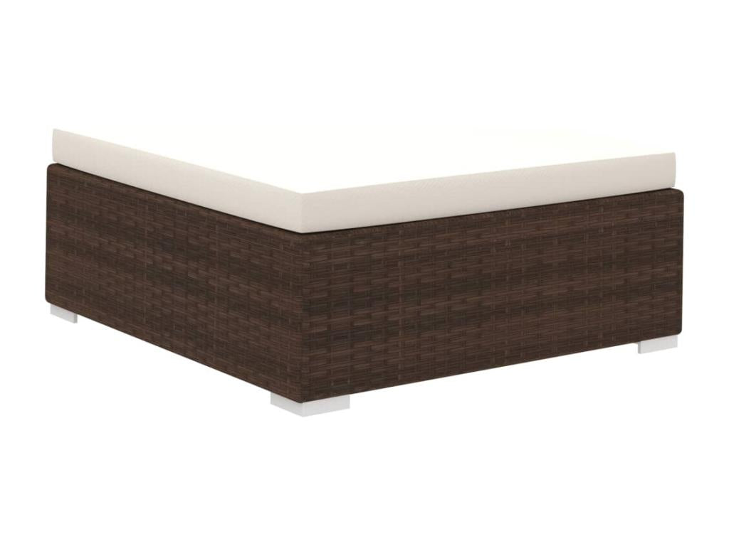 8-piece garden furniture set with cushions, brown woven resin PVHB40731