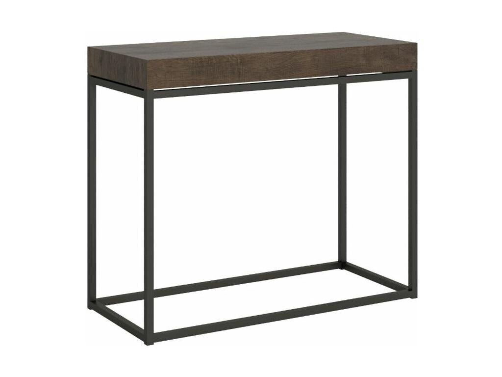 Laviecasa extendable console table in wood and steel - Brown - 5 thick extensions WWXL38073