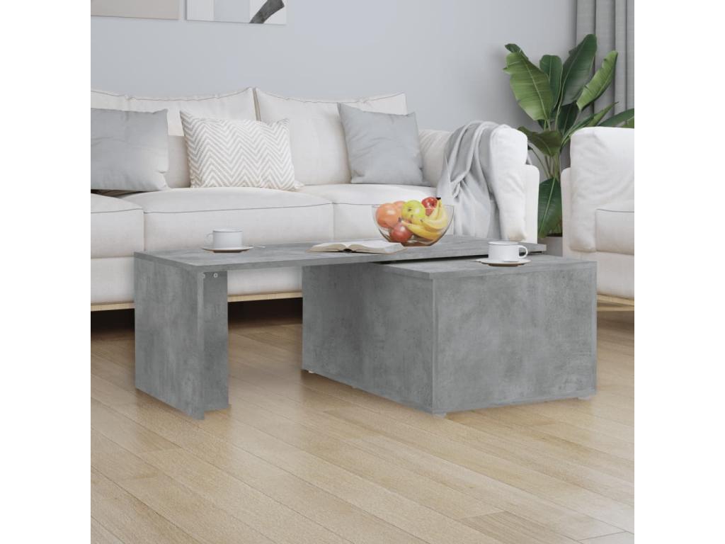 Concrete grey coffee table 150x50x35 cm engineered wood