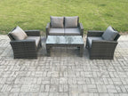 4-Seater Rattan Garden Furniture Set, Garden Sofa Set with Coffee Table NGFD78303