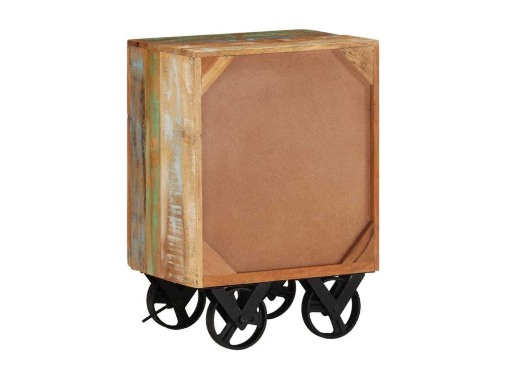 Laviecasa Premium - Bedside table with wheels 40x30x57 cm Reclaimed wood REQZ94045
