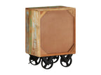 Laviecasa Premium - Bedside table with wheels 40x30x57 cm Reclaimed wood REQZ94045
