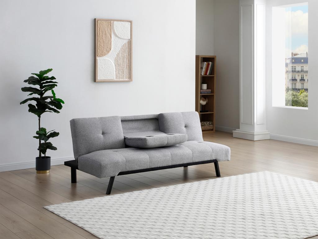 Laviecasa convertible sofa in fabric with reclining central backrest, grey, Laviecasa II IKGG70835