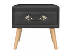 Black bedside table, 40x35x40 cm, faux leather