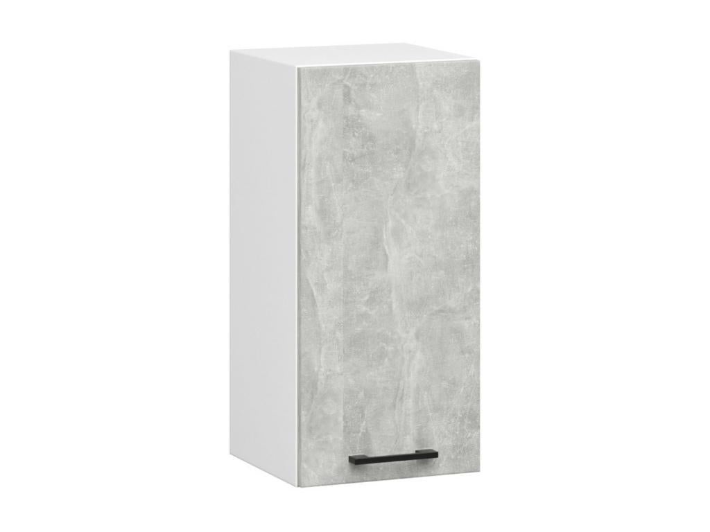 Laviecasa W30 Modular White Kitchen Wall Cabinet, 30 cm Wide, 1 Door, Concrete Finish, 2 Shelves, 30x30x58 cm, TANV17913