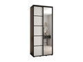 Meubiana 5 Sliding Door Wardrobe 235.2/110/60 2 Doors Black/White/Black