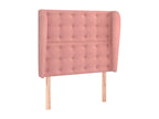 Headboard with wings, Pink, 93x23x118/128 cm, Velvet, WWXD89189