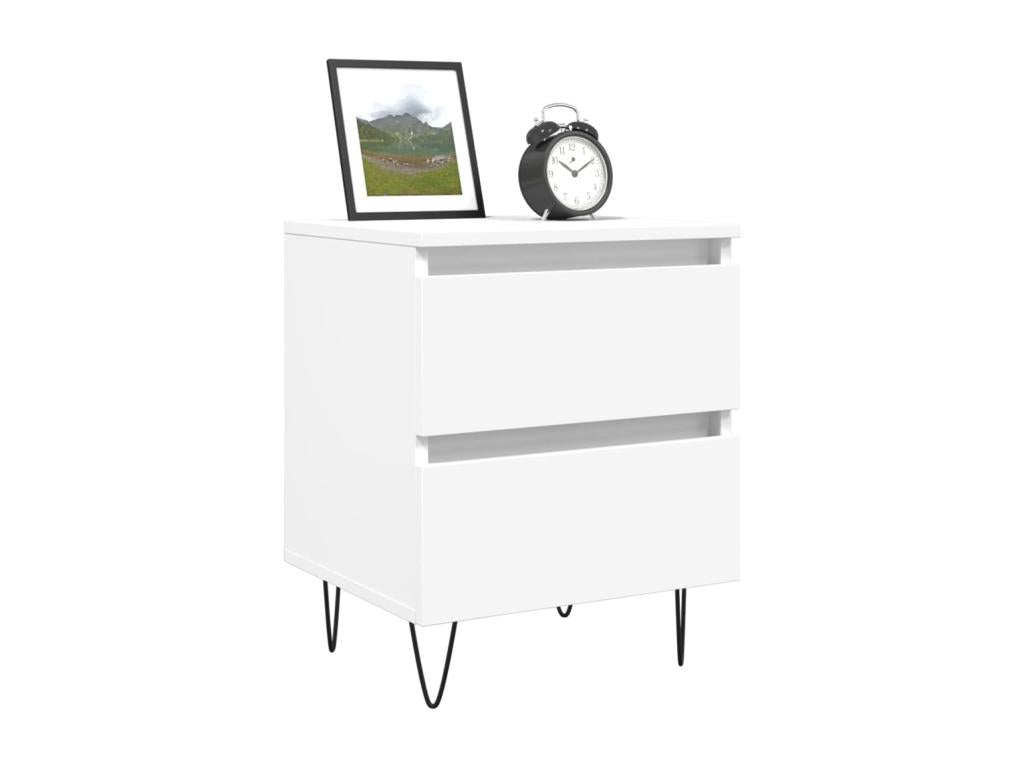 White bedside table 40x35x50 Engineered wood UQLQ51003