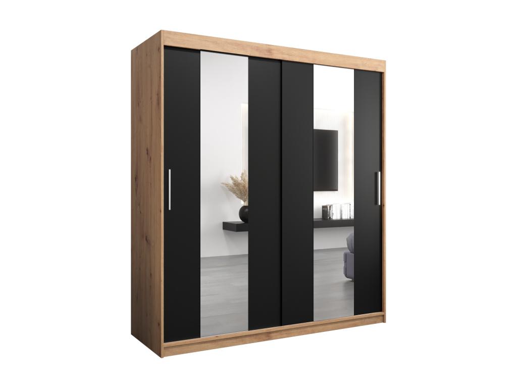 Laviecasa Sliding Door Wardrobe 200/180/62 2 Doors Laviecasa/Black CMEW93700
