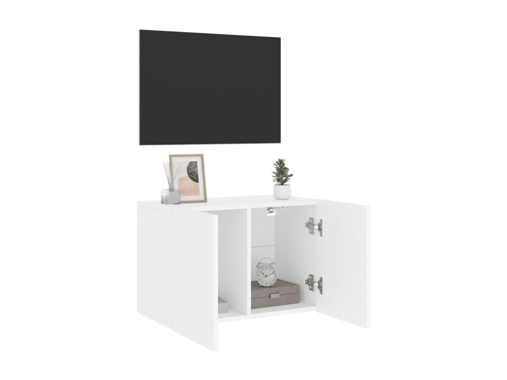 White wall-mounted TV unit, 60x30x41 cm